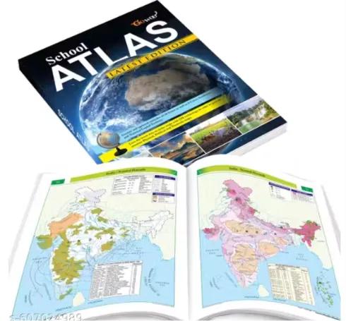 School Atlas (English Medium) â€“ Latest Edition | Full-Color Maps with Political, Physical, and Thematic Coverage | Ideal for Geography and Exam Preparation